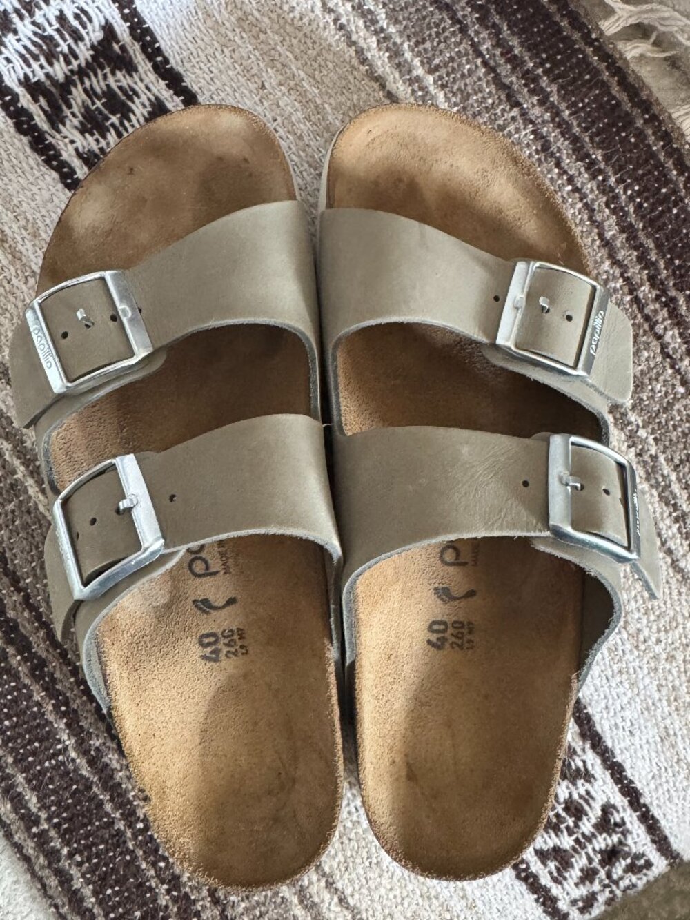Papillio Birkenstock Arizona Platform Sandals Taupe Size 40 US 9